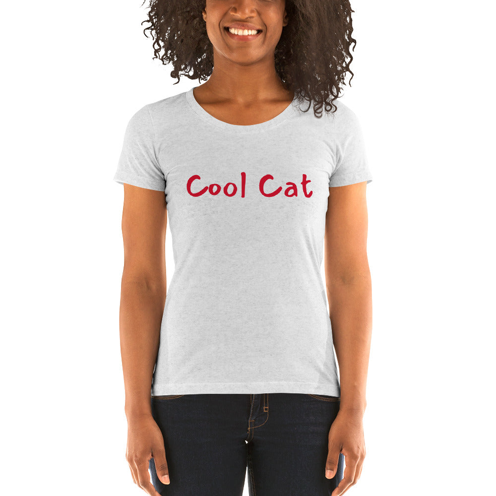 Ladies' Short Sleeve - Cool Cat (Burgundy)
